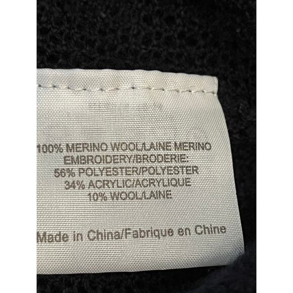 Tori Burch Women's Small Blue/Gray 100% Merino Wool Embroidered Sweater Vest - Picture 3 of 7